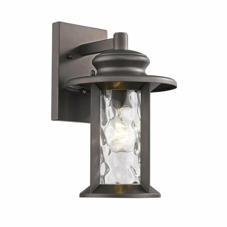 FEELTHEGLOW Owen Transitional 1 Light Rubbed Bronze Outdoor Wall Sconce - 12 in. FE2542677